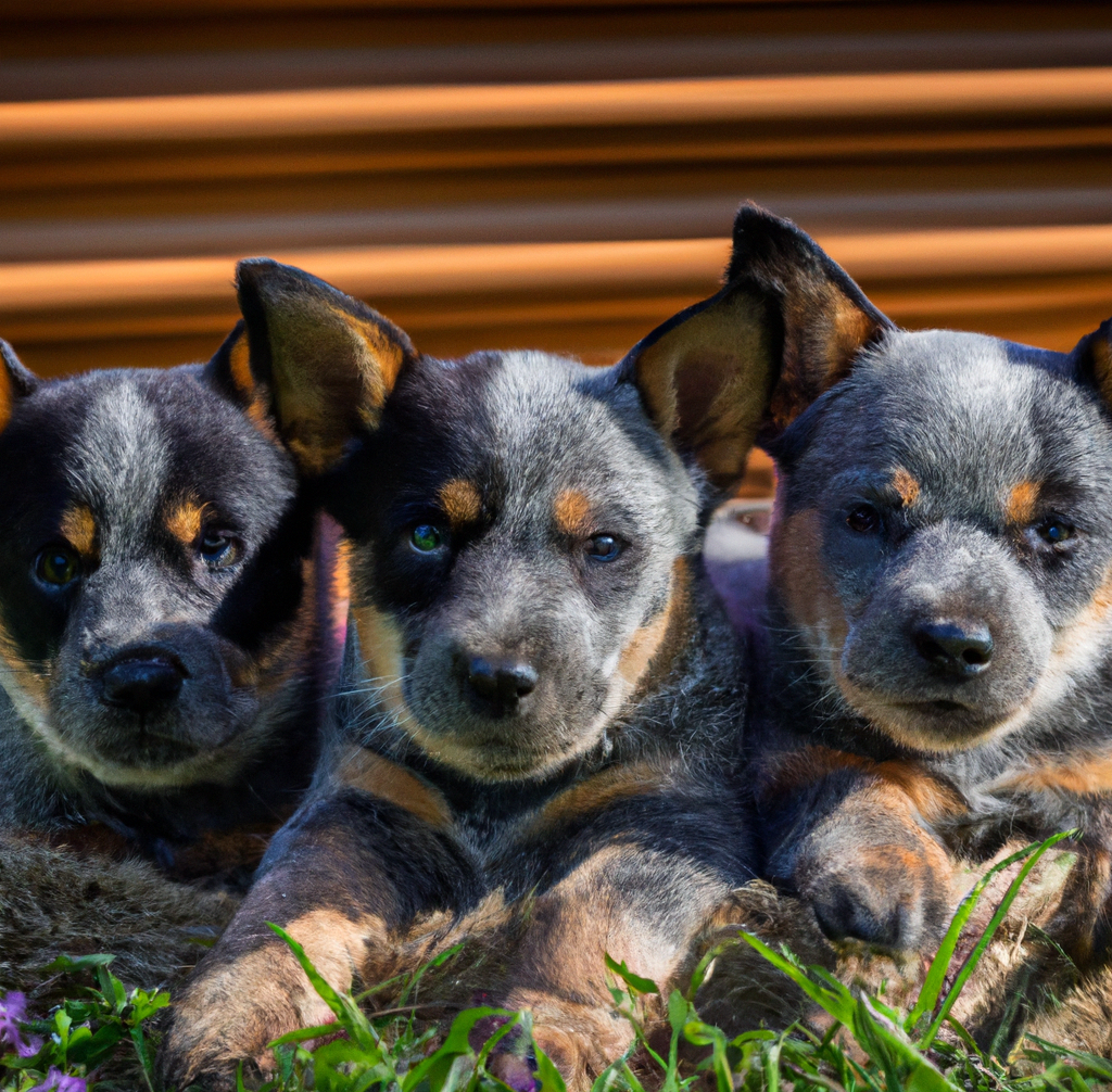 Three Australian Cattle Dog Puppies